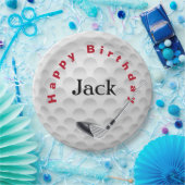 Birthday Golf Ball en Club Papieren Bordje (Feest)