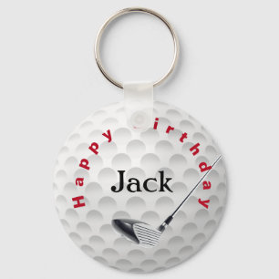 Birthday Golf Ball Sleutelhanger