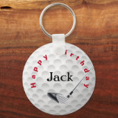 Birthday Golf Ball Sleutelhanger (Voorkant)