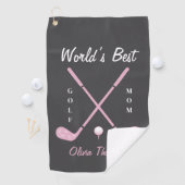 Birthday Golf Mom Pink Golf Club Bows Custom Golfhanddoek (Insitu)