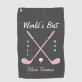 Birthday Golf Mom Pink Golf Club Bows Custom Golfhanddoek (Voorkant)