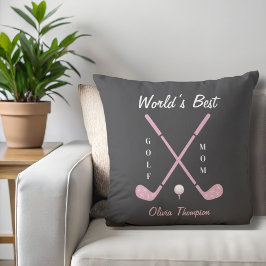 Birthday Golf Mom Pink Golf Club Bows Custom Kussen