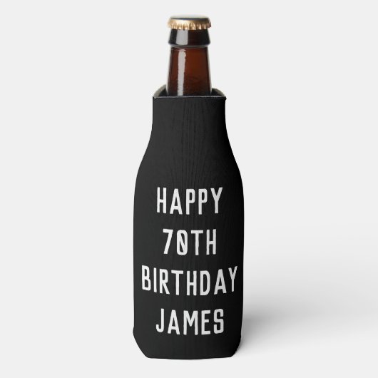 Birthday Golfer 70th Elegant Black Dad Stylish Flesjeskoeler (Fles Voorkant)