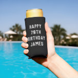 Birthday Golfer 70th Elegant Black Dad Stylish Seltzer Blikjeskoeler<br><div class="desc">Zwarte 70e verjaardag koelbox. Perfect voor vader,  opa,  stiefvader. Golfer cadeauidee. Je kunt het jaar personaliseren.</div>