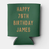 Birthday Golfer 70th Elegant Green Dad Stylish Blikjeskoeler (Voorkant)