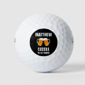Birthday Golfer Beer Cheers Fun Golfballen (Voorkant)