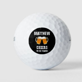 Birthday Golfer Beer Cheers Fun Golfballen