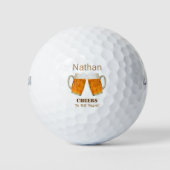 Birthday Golfer Beer Cheers Golfballen (Voorkant)