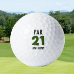 Birthday Golfer Funny 21th Party Par Dertig Golfballen<br><div class="desc">Punt 21. Grappig 21ste verjaardag citeert golfballen. Ideaal voor zoon,  partner,  broer. Golfer cadeauidee. U kunt het jaar en de naam personaliseren.</div>