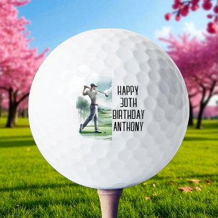 Birthday Golfer Funny 30th happy Dad Golf Balls Golfballen