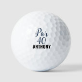Birthday Golfer Funny 40th 40th 40th Navy Blue Bla Golfballen (Voorkant)
