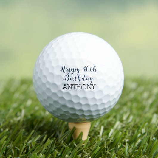 Birthday Golfer Funny 40th 40th 40th Navy Blue Bla Golfballen (Insitu Shirt)