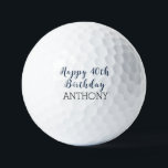 Birthday Golfer Funny 40th 40th 40th Navy Blue Bla Golfballen<br><div class="desc">Gelukkige veertigste verjaardag! Navy blauw,  zwarte Par 40 golfbal. Grappig 40ste verjaardag. Ideaal voor hem,  vader,  broer,  man,  partner. Golfer cadeauidee. Pas het aan met een naam.</div>