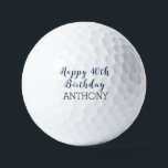 Birthday Golfer Funny 40th 40th 40th Navy Blue Bla Golfballen<br><div class="desc">Gelukkige veertigste verjaardag! Navy blauw,  zwarte Par 40 golfbal. Grappig 40ste verjaardag. Ideaal voor hem,  vader,  broer,  man,  partner. Golfer cadeauidee. Pas het aan met een naam.</div>