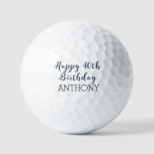 Birthday Golfer Funny 40th 40th 40th Navy Blue Bla Golfballen (Voorkant)