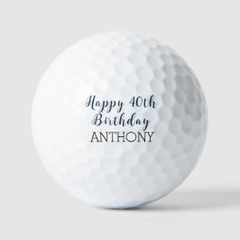 Birthday Golfer Funny 40th 40th 40th Navy Blue Bla Golfballen