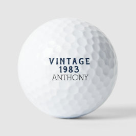 Birthday Golfer Funny 40th 40th 40th Navy Blue Bla Golfballen