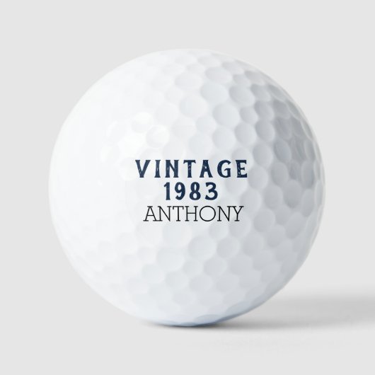 Birthday Golfer Funny 40th 40th 40th Navy Blue Bla Golfballen (Voorkant)