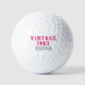Birthday Golfer Funny 40th 40th Pink Black Golfballen (Voorkant)