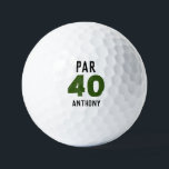 Birthday Golfer Funny 40th happy Dad Par Golfballen<br><div class="desc">Par. 40. Grappig 40ste verjaardag citeert golfballen. Ideaal voor vader,  stiefvader. Golfer cadeauidee. U kunt het jaar en de naam personaliseren.</div>