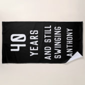 Birthday Golfer Funny 40th happy Dad Par Strandlaken (Voorkant)