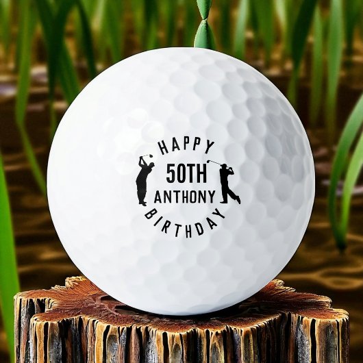 Birthday Golfer Funny 50th happy Dad Golf Balls Golfballen