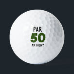 Birthday Golfer Funny 50th happy Dad Par Golfballen<br><div class="desc">Par. 50. Grappig 50ste verjaardag citeert golfballen. Perfect voor vader,  opa,  stiefvader. Golfer cadeauidee. U kunt het jaar en de naam personaliseren.</div>