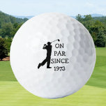 Birthday Golfer Funny 50th happy Dad Par Golfballen<br><div class="desc">Op gelijke hoogte sinds 1973. 50ste verjaardag. Perfect voor vader,  opa,  stiefvader. Golfer cadeau idee. Personaliseer het met een jaar.</div>