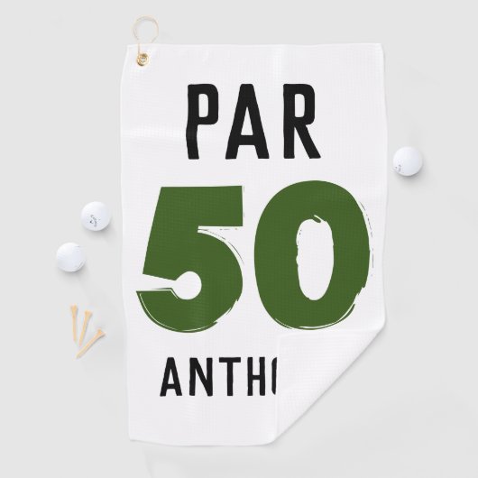 Birthday Golfer Funny 50th happy Dad Par Golfhanddoek (Insitu)