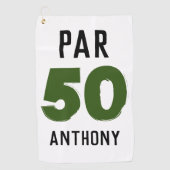 Birthday Golfer Funny 50th happy Dad Par Golfhanddoek (Voorkant)