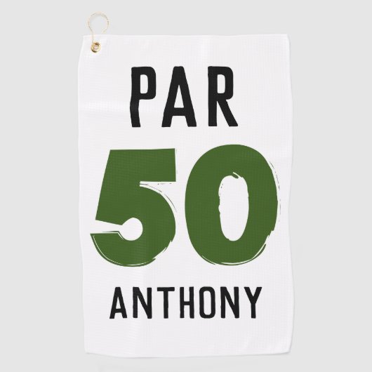 Birthday Golfer Funny 50th happy Dad Par Golfhanddoek (Voorkant)