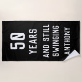 Birthday Golfer Funny 50th happy Dad Par Strandlaken (Voorkant)