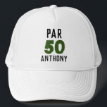 Birthday Golfer Funny 50th happy Dad Par Trucker Pet<br><div class="desc">Paragraaf 50. Grappig 50e verjaardagscitaat golf pet. Perfect voor vader,  opa,  stiefvader. Golfer cadeau idee. U kunt het jaar en de naam personaliseren.</div>
