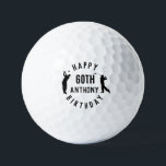 Birthday Golfer Funny 60th happy Dad Golf Balls Golfballen<br><div class="desc">Gelukkige 60e verjaardag. Grappige 60ste verjaardag,  zestig,  zwart,  golfer citaat. Perfect voor papa,  stiefvader. Golfer cadeau idee. Je kunt de naam personaliseren.</div>