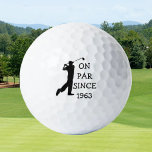 Birthday Golfer Funny 60th happy Dad Par Golfballen<br><div class="desc">Op gelijke hoogte sinds 1963. 60ste verjaardag. Perfect voor vader,  opa,  stiefvader. Golfer cadeau idee. Personaliseer het met een jaar.</div>