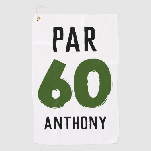 Birthday Golfer Funny 60th happy Dad Par Golfhanddoek (Voorkant)