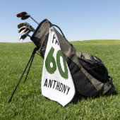 Birthday Golfer Funny 60th happy Dad Par Golfhanddoek (Groen)
