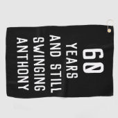 Birthday Golfer Funny 60th happy Dad Par Golfhanddoek (Horizontaal)