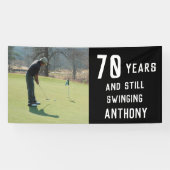 Birthday Golfer Funny 70th happy Dad foto Spandoek (Horizontaal)