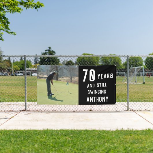 Birthday Golfer Funny 70th happy Dad foto Spandoek (Insitu)