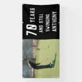 Birthday Golfer Funny 70th happy Dad foto Spandoek (Verticaal)