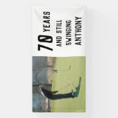 Birthday Golfer Funny 70th happy Dad foto Spandoek (Verticaal)