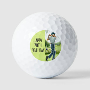 Birthday Golfer Funny 70th happy Dad Golf Balls Golfballen