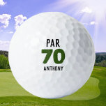 Birthday Golfer Funny 70th happy Dad Par Golfballen<br><div class="desc">Par 70. Grappig 70ste verjaardag citeert golfballen. Perfect voor vader,  opa,  stiefvader. Golfer cadeauidee. U kunt het jaar en de naam personaliseren.</div>