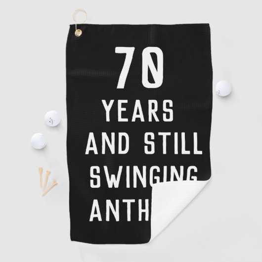 Birthday Golfer Funny 70th happy Dad Par Golfhanddoek (Insitu)