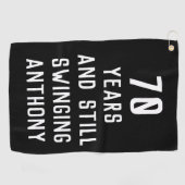 Birthday Golfer Funny 70th happy Dad Par Golfhanddoek (Horizontaal)