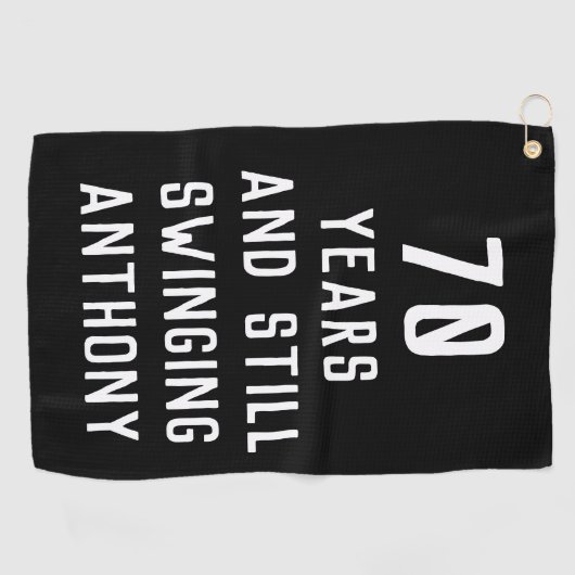 Birthday Golfer Funny 70th happy Dad Par Golfhanddoek (Horizontaal)