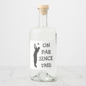 Birthday Golfer Funny 70th happy Dad Par Likeurfles Etiket (Voorkant)