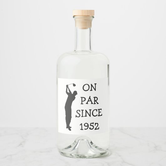 Birthday Golfer Funny 70th happy Dad Par Likeurfles Etiket (Voorkant)