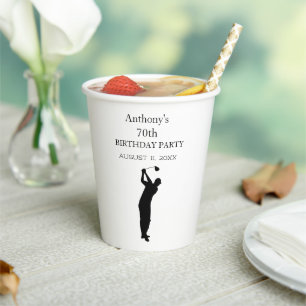 Birthday Golfer Funny 70th happy Dad Par Papieren Bekers